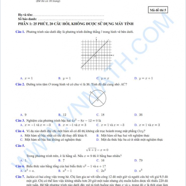 Đề thi mẫu SAT phiên bản năm 2016 mẫu số 5 Copy