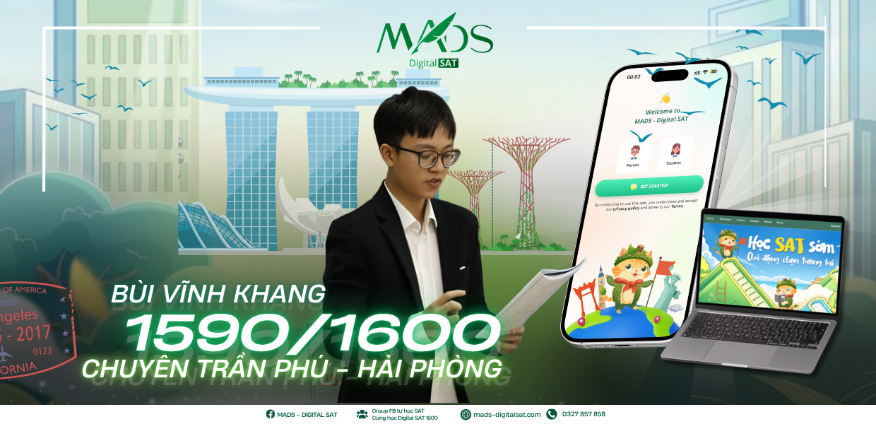 🎉 TOP 1 TRENDING 🎉 THỦ KHOA MADS-DIGITAL SAT KÌ THÁNG 6 BÙI VĨNH KHANG CHÍNH THỨC LỘ DIỆN VỚI 1590/1600 DSAT 🎯